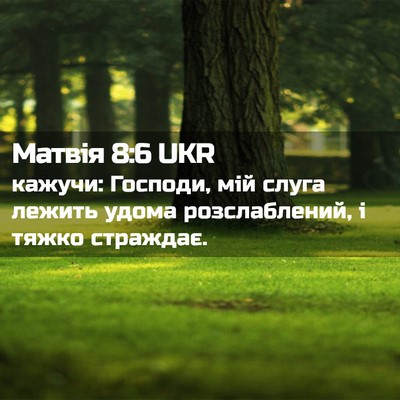 Picture 02 - Матвія 8:6 UKR - кажучи: Господи, мій слуга - Bible Verse Picture