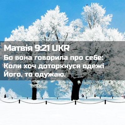 Picture 02 - Матвія 9:21 UKR - Бо вона говорила про себе: - Bible Verse Picture