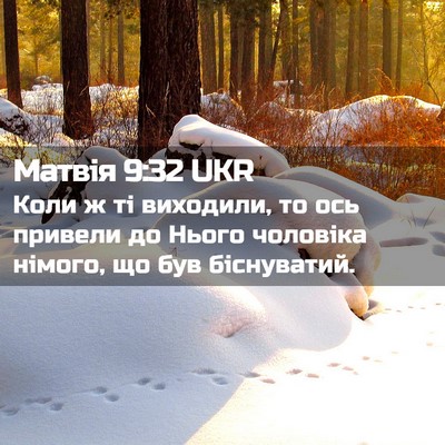 Picture 02 - Матвія 9:32 UKR - Коли ж ті виходили, то ось - Bible Verse Picture