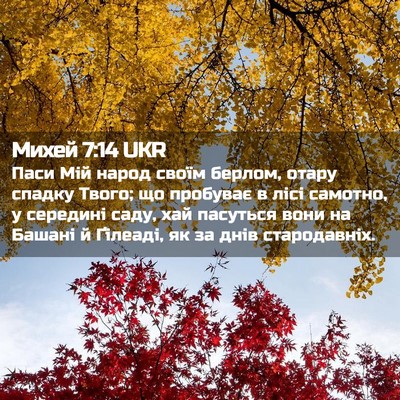 Picture 02 - Михей 7:14 UKR - Паси Мій народ своїм - Bible Verse Picture