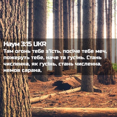 Picture 02 - Наум 3:15 UKR - Там огонь тебе з'їсть, - Bible Verse Picture