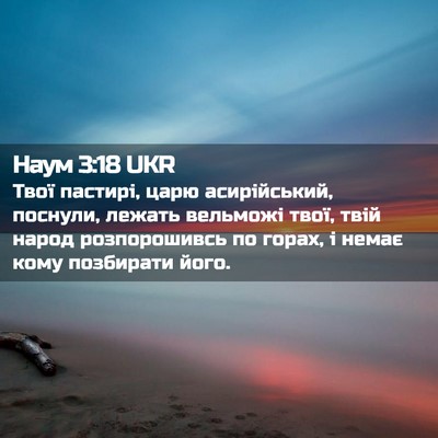 Picture 02 - Наум 3:18 UKR - Твої пастирі, царю - Bible Verse Picture