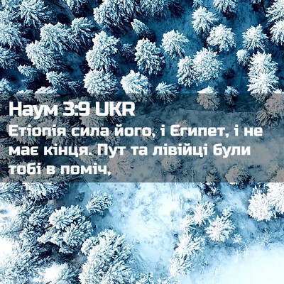 Picture 02 - Наум 3:9 UKR - Етіопія сила його, і - Bible Verse Picture