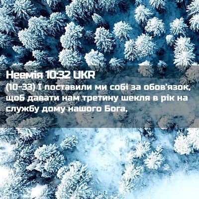 Picture 02 - Неемія 10:32 UKR - (10-33) І поставили ми собі за - Bible Verse Picture
