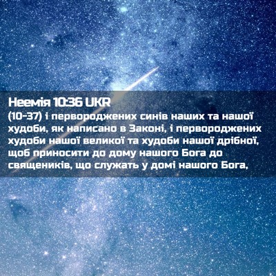 Picture 02 - Неемія 10:36 UKR - (10-37) і первороджених синів - Bible Verse Picture