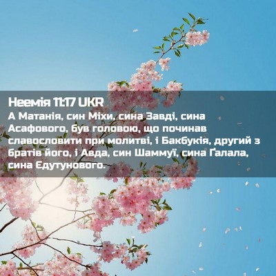 Picture 02 - Неемія 11:17 UKR - А Матанія, син Міхи, сина - Bible Verse Picture