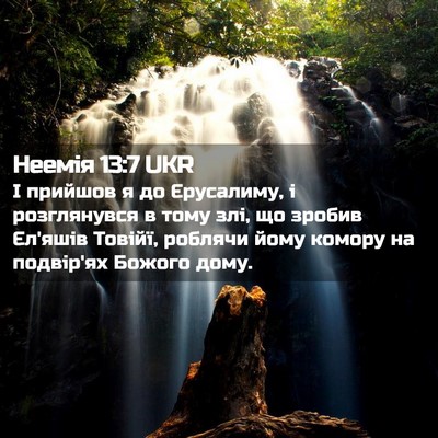 Picture 02 - Неемія 13:7 UKR - І прийшов я до Єрусалиму, і - Bible Verse Picture