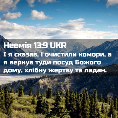 Picture 02 - Неемія 13:9 UKR - І я сказав, і очистили - Bible Verse Picture