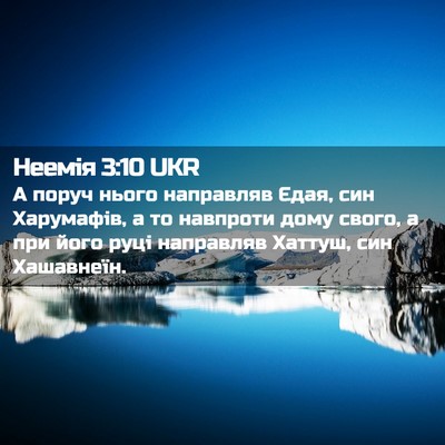 Picture 02 - Неемія 3:10 UKR - А поруч нього направляв - Bible Verse Picture