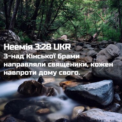 Picture 02 - Неемія 3:28 UKR - З-над Кінської брами - Bible Verse Picture