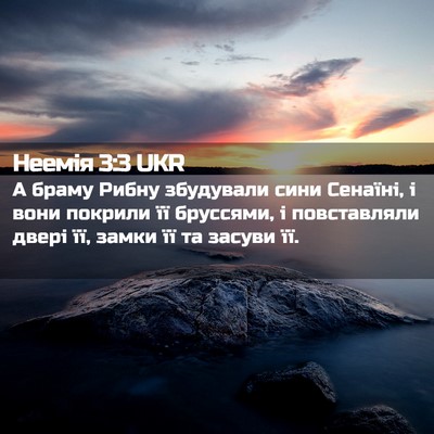 Picture 02 - Неемія 3:3 UKR - А браму Рибну збудували - Bible Verse Picture