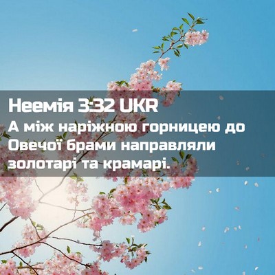 Picture 02 - Неемія 3:32 UKR - А між наріжною горницею до - Bible Verse Picture