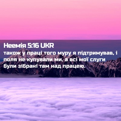 Picture 02 - Неемія 5:16 UKR - також у праці того муру я - Bible Verse Picture