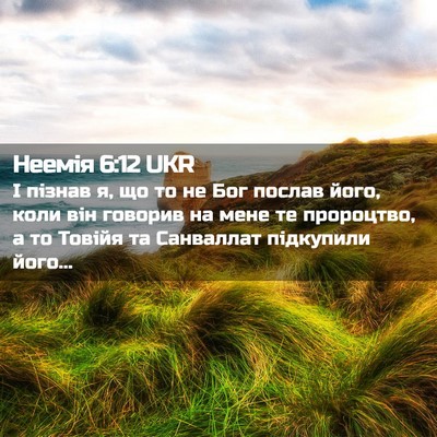 Picture 02 - Неемія 6:12 UKR - І пізнав я, що то не Бог - Bible Verse Picture