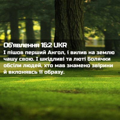 Picture 02 - Об'явлення 16:2 UKR - І пішов перший Ангол, і - Bible Verse Picture