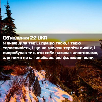 Picture 02 - Об'явлення 2:2 UKR - Я знаю діла твої, і працю - Bible Verse Picture