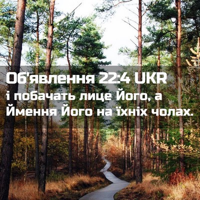 Picture 02 - Об'явлення 22:4 UKR - і побачать лице Його, а - Bible Verse Picture