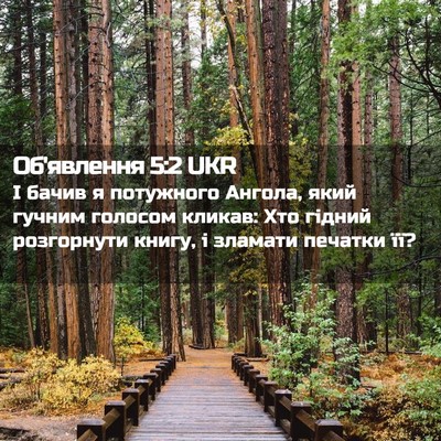 Picture 02 - Об'явлення 5:2 UKR - І бачив я потужного Ангола, - Bible Verse Picture
