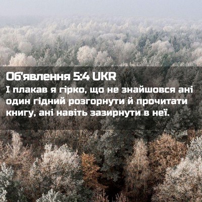 Picture 02 - Об'явлення 5:4 UKR - І плакав я гірко, що не - Bible Verse Picture