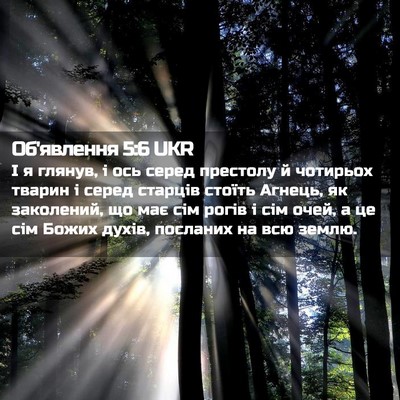 Picture 02 - Об'явлення 5:6 UKR - І я глянув, і ось серед - Bible Verse Picture