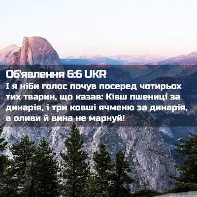 Picture 02 - Об'явлення 6:6 UKR - І я ніби голос почув - Bible Verse Picture