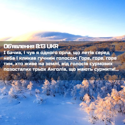 Picture 02 - Об'явлення 8:13 UKR - І бачив, і чув я одного - Bible Verse Picture
