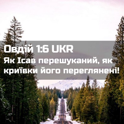 Picture 02 - Овдій 1:6 UKR - Як Ісав перешуканий, як - Bible Verse Picture