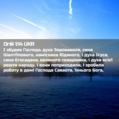 Picture 02 - Огій 1:14 UKR - І збудив Господь духа - Bible Verse Picture
