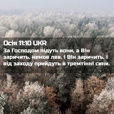 Picture 02 - Осія 11:10 UKR - За Господом підуть вони, а - Bible Verse Picture