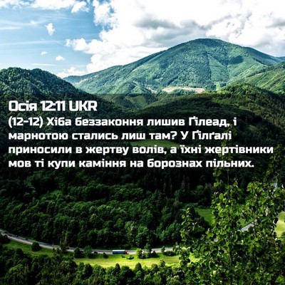 Picture 02 - Осія 12:11 UKR - (12-12) Хіба беззаконня лишив - Bible Verse Picture