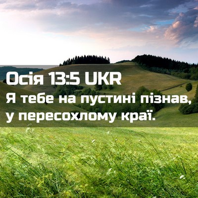 Picture 02 - Осія 13:5 UKR - Я тебе на пустині пізнав, у - Bible Verse Picture