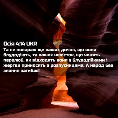 Picture 02 - Осія 4:14 UKR - Та не покараю ще ваших - Bible Verse Picture