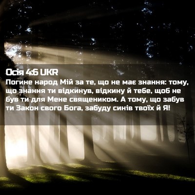 Picture 02 - Осія 4:6 UKR - Погине народ Мій за те, що - Bible Verse Picture