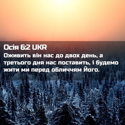 Picture 02 - Осія 6:2 UKR - Оживить він нас до двох - Bible Verse Picture