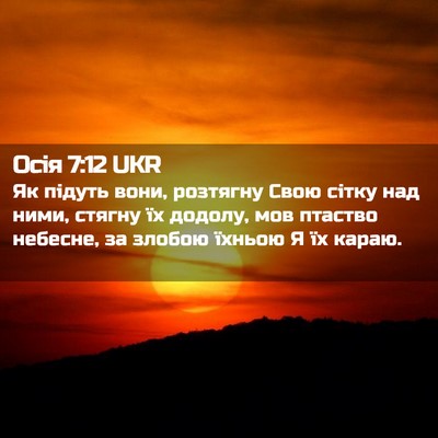 Picture 02 - Осія 7:12 UKR - Як підуть вони, розтягну - Bible Verse Picture