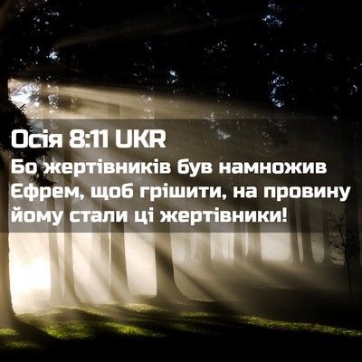 Picture 02 - Осія 8:11 UKR - Бо жертівників був - Bible Verse Picture