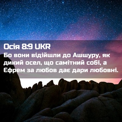 Picture 02 - Осія 8:9 UKR - Бо вони відійшли до Ашшуру, - Bible Verse Picture