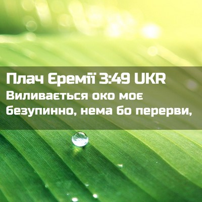Picture 02 - Плач Єремії 3:49 UKR - Виливається око моє - Bible Verse Picture