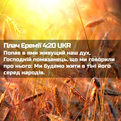Picture 02 - Плач Єремії 4:20 UKR - Попав в ями живущий наш - Bible Verse Picture