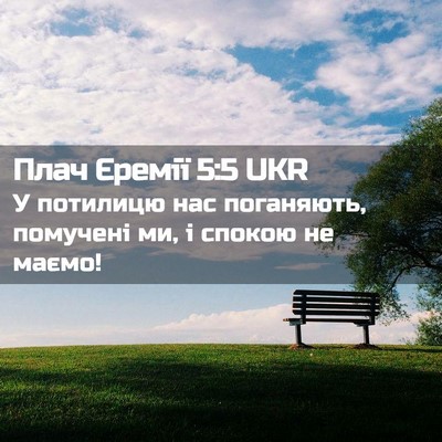 Picture 02 - Плач Єремії 5:5 UKR - У потилицю нас поганяють, - Bible Verse Picture