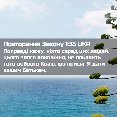 Picture 02 - Повторення Закону 1:35 UKR - Поправді кажу, ніхто серед - Bible Verse Picture