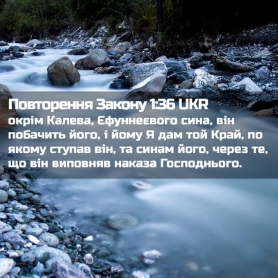 Picture 02 - Повторення Закону 1:36 UKR - окрім Калева, Єфуннеєвого - Bible Verse Picture