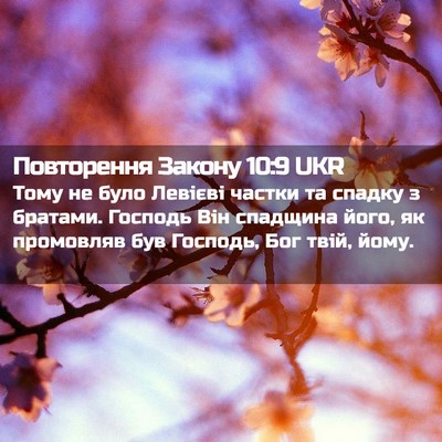 Picture 02 - Повторення Закону 10:9 UKR - Тому не було Левієві - Bible Verse Picture