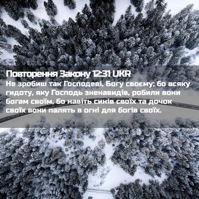 Picture 02 - Повторення Закону 12:31 UKR - Не зробиш так Господеві, - Bible Verse Picture