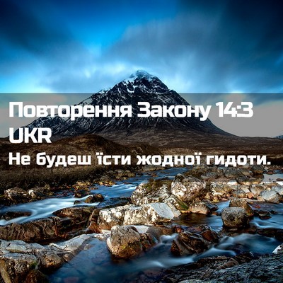 Picture 02 - Повторення Закону 14:3 UKR - Не будеш їсти жодної - Bible Verse Picture