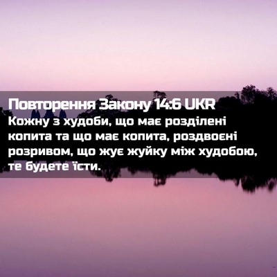 Picture 02 - Повторення Закону 14:6 UKR - Кожну з худоби, що має - Bible Verse Picture