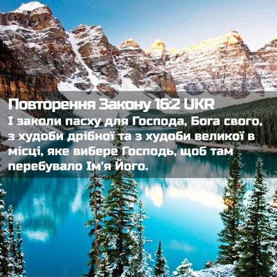 Picture 02 - Повторення Закону 16:2 UKR - І заколи пасху для Господа, - Bible Verse Picture