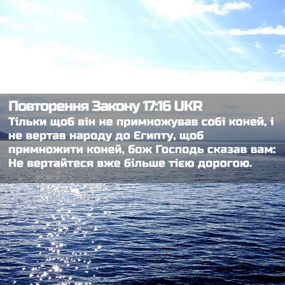 Picture 02 - Повторення Закону 17:16 UKR - Тільки щоб він не - Bible Verse Picture