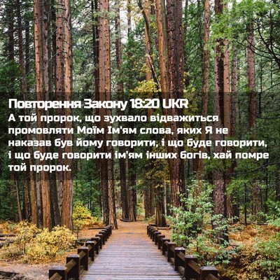 Picture 02 - Повторення Закону 18:20 UKR - А той пророк, що зухвало - Bible Verse Picture