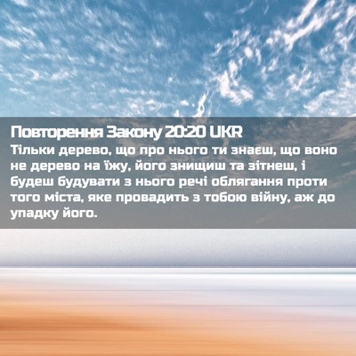 Picture 02 - Повторення Закону 20:20 UKR - Тільки дерево, що про нього - Bible Verse Picture